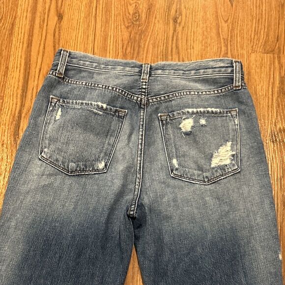 J Brand Jeans Ivy Womens 26 High Rise Bleach Wrecked Faded Cropped Button Fly - Picture 15 of 15